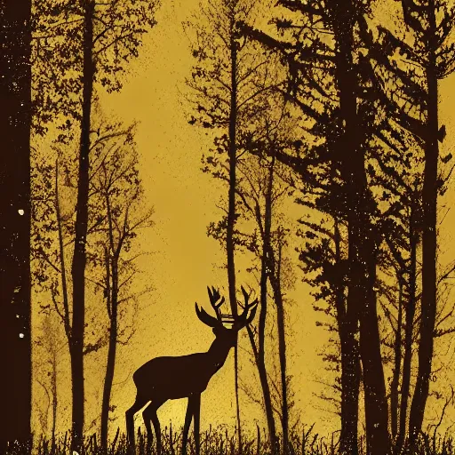 Image similar to a forest inside a deer silhouette