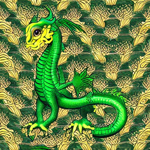 Prompt: green dragon with butterflypattern and dreamy eyes, realistic