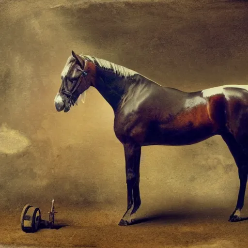 Image similar to a horse and a cannon