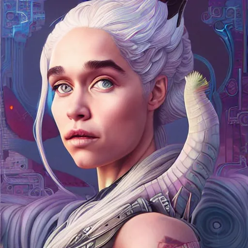 Image similar to Lofi BioPunk portrait daenerys targaryen with a dragon Pixar style by Tristan Eaton Stanley Artgerm and Tom Bagshaw