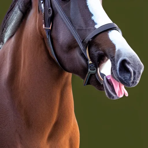 Prompt: close up photograph of horse with a shotgun snout, shotgun instead of snout, shotgun!! horse hybrid, the horse head was replaced with a shotgun, stoner eyes, 8 k resolution