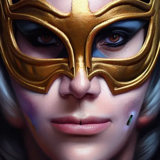 Prompt: portrait painting of woman in lucha libra mask, ultra realistic, concept art, intricate details, eerie, highly detailed, photorealistic, octane render, 8 k, unreal engine. art by artgerm and greg rutkowski and charlie bowater and magali villeneuve