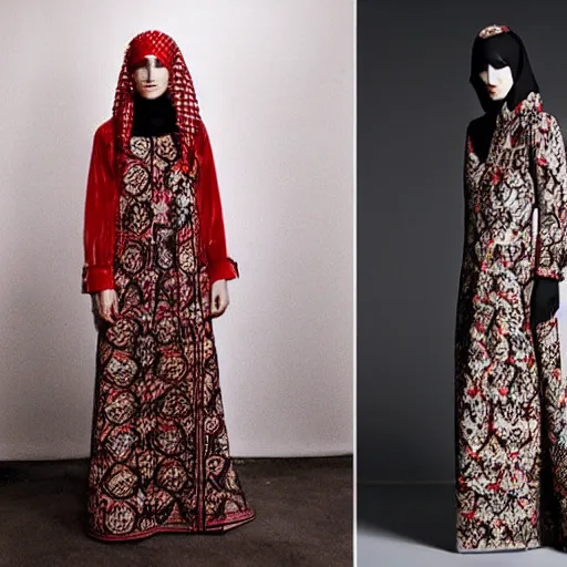 Prompt: a traditional arabic clothing in a modern way, hedi slimane, balenciaga, fashion design, photography