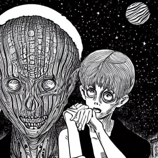 Image similar to cosmic horror, junji ito