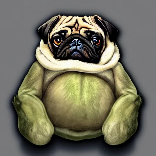 Image similar to A tardigrade with the eyes and mouth of a pug, national geographic-file-photograph, paywall-content, premium-award-winning, trending on artstation