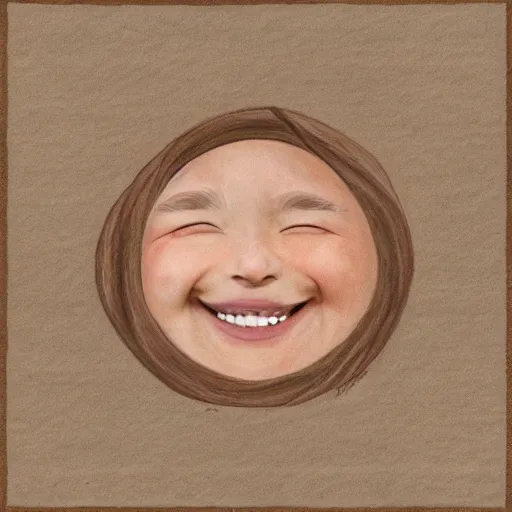 Prompt: a portrait of a cute mountain smiling on a neutral background, realistic, drawn in colored pencils, expressive