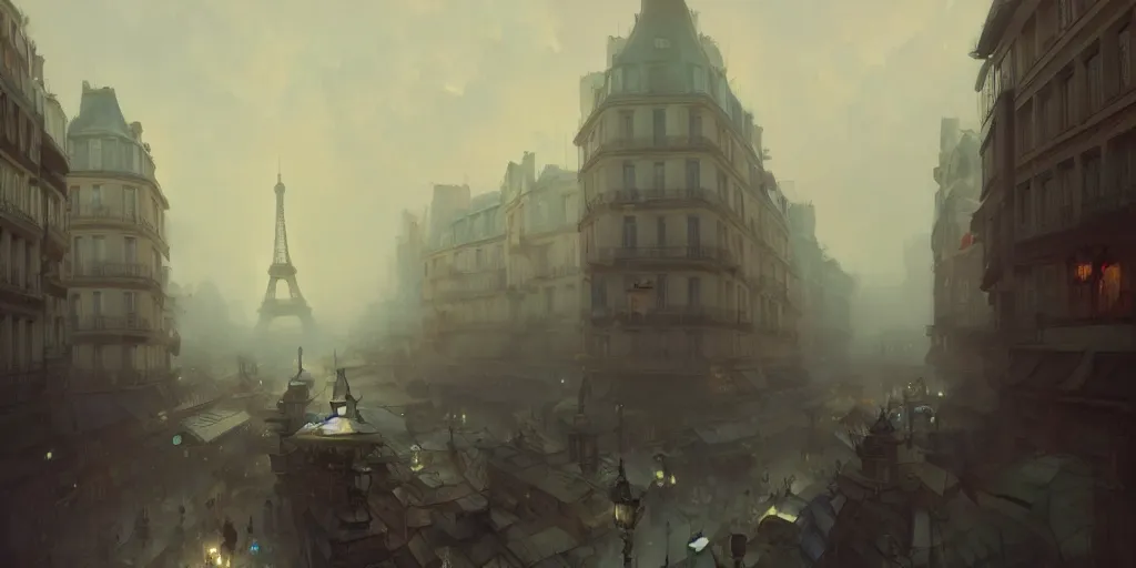 Image similar to paris in 1 9 1 7, extremely detailed digital painting, in the style of fenghua zhong and ruan jia and jeremy lipking and peter mohrbacher, mystical colors, rim light, beautiful lighting, 8 k, stunning scene, raytracing, octane, trending on artstation