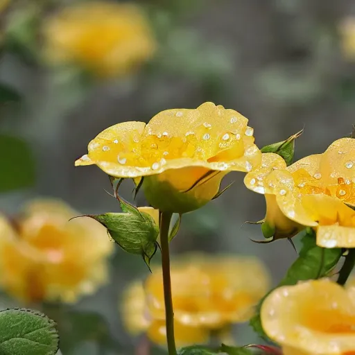 Prompt: High resolution!! Mottled!! Rose blooming with Golden dew drops, 8K, photorealistic, Cinematic lighting