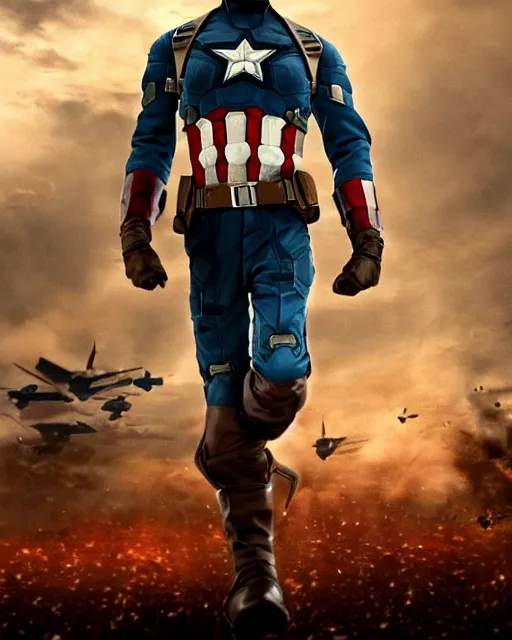 Image similar to film still close - up shot of radios finest chris evans as captain america from the movie captain america : the first avenger. photographic, photography