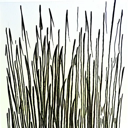 Image similar to zen reeds, ink art