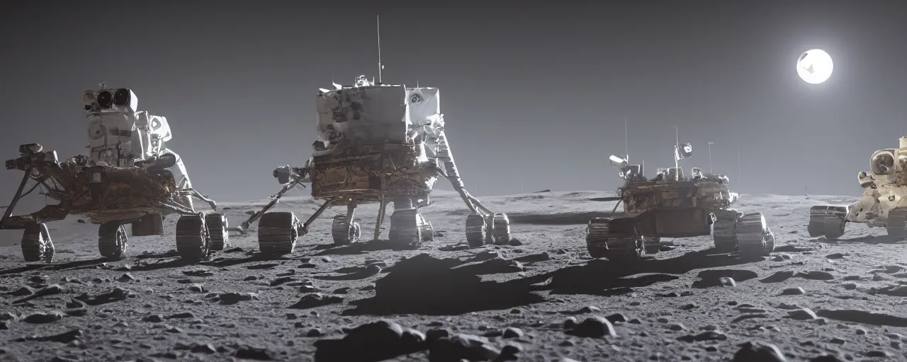 Prompt: astronaut driving a moon rover on the surface of the moon, 8 k uhd, unreal engine, octane render in the artstyle of finnian macmanus, john park and greg rutkowski