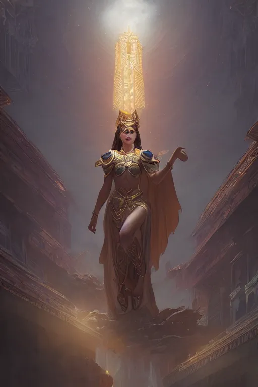 Prompt: goddess of the emperial city, highly detailed, digital painting, artstation, concept art, smooth, sharp focus, illustration, unreal engine 5, 8 k, art by artgerm and greg rutkowski and edgar maxence