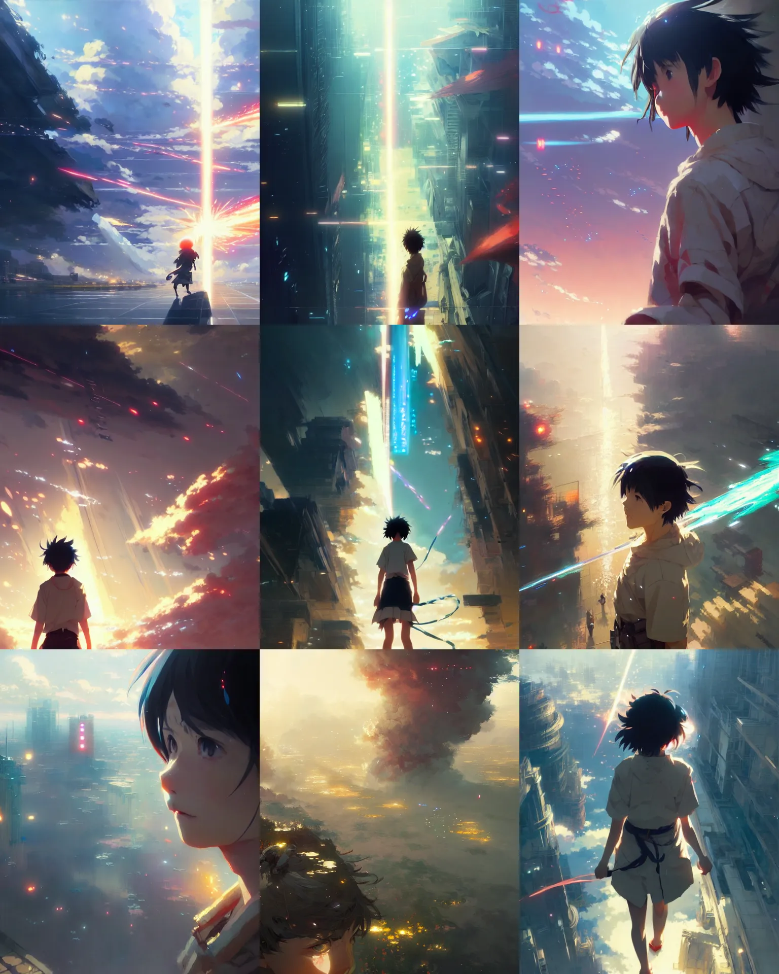 Prompt: your name anime, intricate, sharp focus, illustration, highly detailed, digital painting, concept art, matte, art by ruan jia and wlop and greg rutkowski, masterpiece