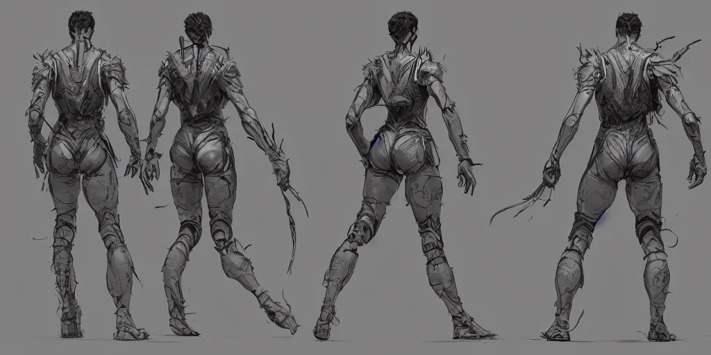 Image similar to happy running cycle, character sheet, fine details, concept design, contrast, kim jung gi, greg rutkowski, trending on artstation, 8 k, full body, turnaround, front view, back view, ultra wide angle