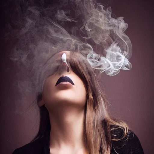 Image similar to a beautiful photo of a smoking person. smoke. poster.