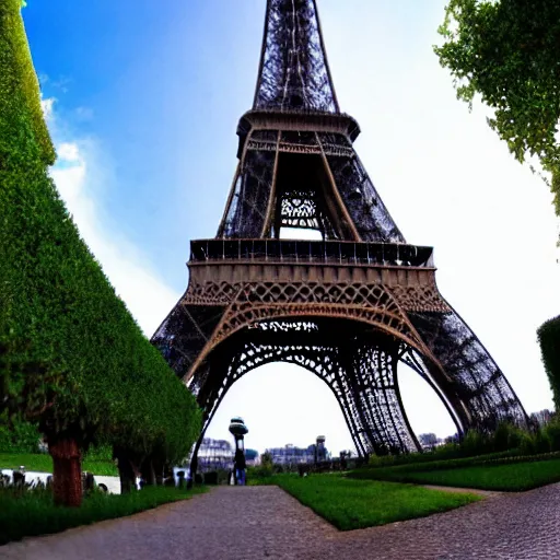 Image similar to eiffel tower made out of faces, beautiful, stunning, very coherent, landscape photo, realistic