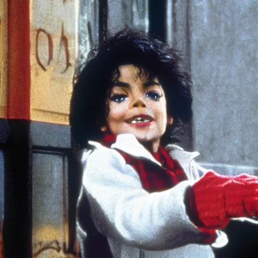 Image similar to michael jackson starring in home alone, movie still