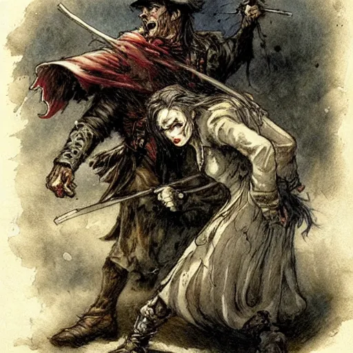 Image similar to ( ( ( ( ( van helsing fights dracula. muted colors. ) ) ) ) ) by jean - baptiste monge!!!!!!!!!!!!!!!!!!!!!!!!!!!