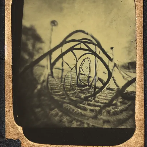 Image similar to tintype photo of a labyrinth