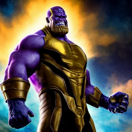 Image similar to ron perlman as thanos, hd 4k photo