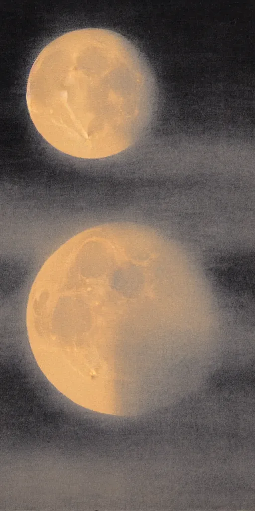 Image similar to painting of the moon by kitano tsunetomi, 1 9 3 9