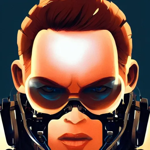 Image similar to face icon stylized minimalist terminator genysis, loftis, cory behance hd by jesper ejsing, by rhads, makoto shinkai and lois van baarle, ilya kuvshinov, rossdraws global illumination