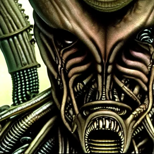 Image similar to film still of saul goodman in aliens, by h. r. giger, very detailed, realistic