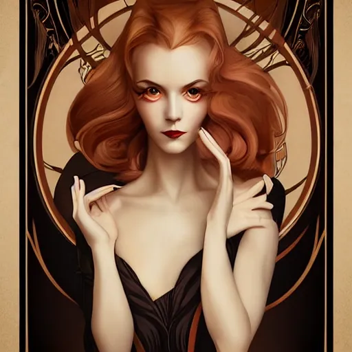 Prompt: an art nouveau, ( streamline moderne ) portrait in the style of anna dittmann and charlie bowater and loish. very large, clear, expressive, and intelligent eyes. symmetrical, centered, ultrasharp focus, dramatic lighting, photorealistic digital matte painting, intricate ultra detailed background.