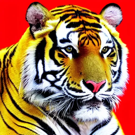 Image similar to american flag tiger, 8 k, high definition, highly detailed, photo - realistic