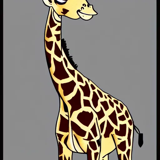 Image similar to a giraffe wearing a tie, digital art