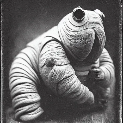 Prompt: tardigrade!!! daguerreotype portrait photograph. inspired by gerard grom and ansel adams. highly detailed. old timey.