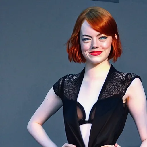 Prompt: emma stone as a stone