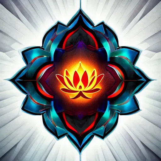 Image similar to lotus flower epic legends game icon stylized digital illustration radiating a glowing aura global illumination ray tracing hdr fanart arstation by ian pesty and katarzyna da bek - chmiel