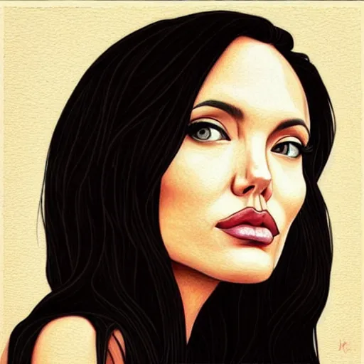 Image similar to “Angelina Jolie portrait, Audrey Kawasaki”