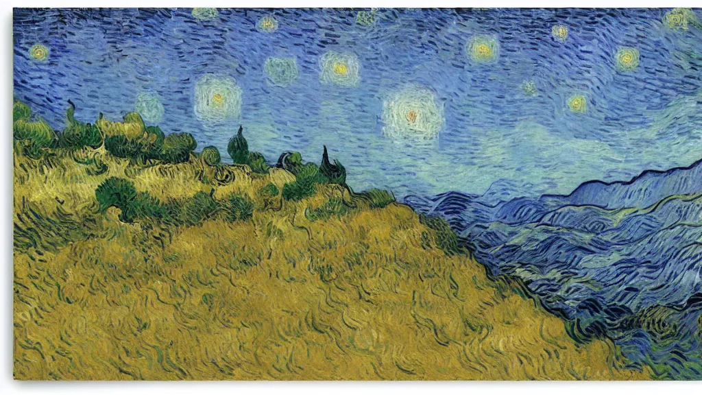 Image similar to a stunning landscape by vincent van gogh