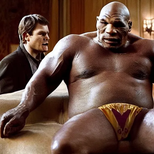 Image similar to a giant toad sitting with mike tyson in a room, from the movie directed by martin scorsese and christopher nolan, masterpiece, 8 h