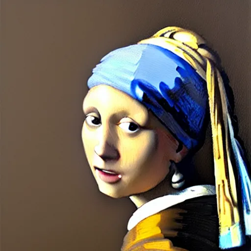 Image similar to greg manchess portrait painting of the girl with the pearl earring with the face of mona lisa, medium shot, asymmetrical, profile picture, organic painting, sunny day, matte painting, bold shapes, hard edges, street art, trending on artstation, by huang guangjian and gil elvgren and gerald brom