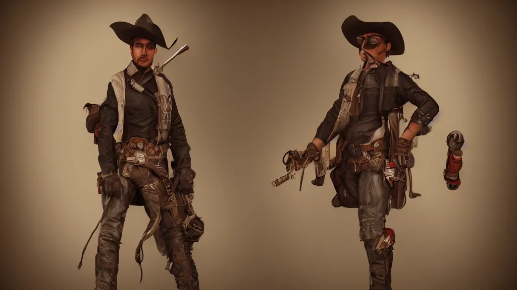 Image similar to me illustrated by rafael marquez digital art western aesthetic, artger, unreal engine 5