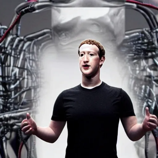 Image similar to Mark Zuckerberg as a cyborg in The Terminator