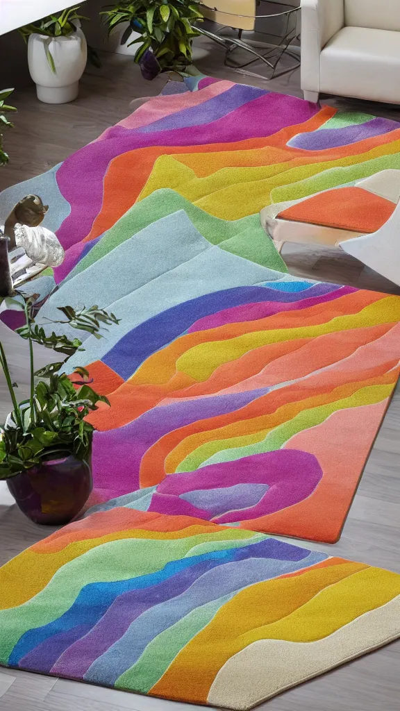 Image similar to Jonathan Adler Rainbow Waterfall Multicolor Rug Design