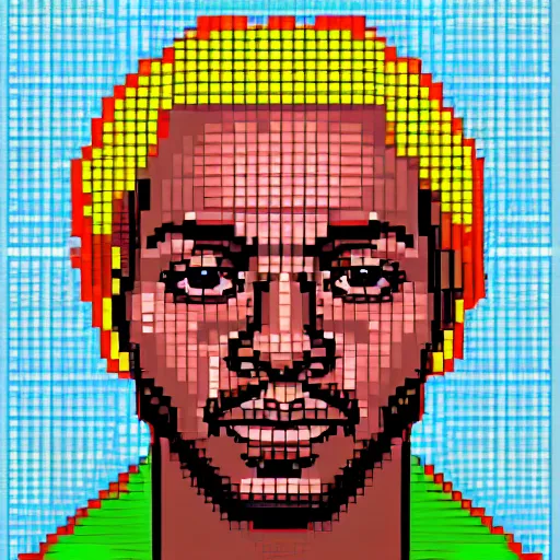 Prompt: pixel art of kendrick lamar