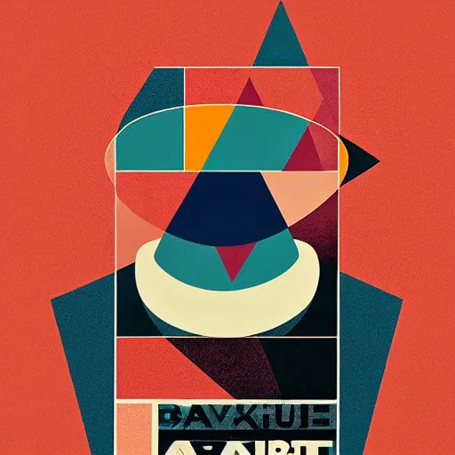 Prompt: abstract gig poster, matte solid geometric shapes, minimalist, grainy, modern, by B.A. Uspensky, Shepard Fairey