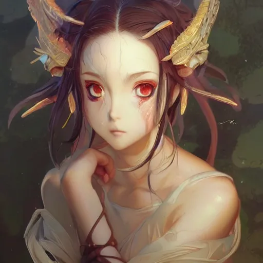 Image similar to portrait a ram and rem, anime style, light effect, anime style hyper detailed, illustration, bloody, intricate, elegant, digital painting, artstation, smooth, sharp focus, art by artgerm and greg rutkowski and alphonse mucha.