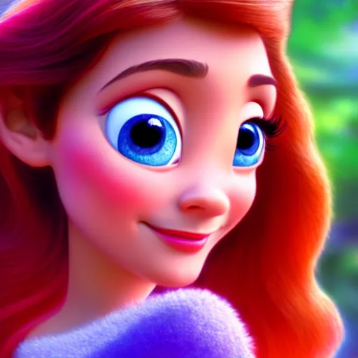 Image similar to portrait of a disney princess, pixar style , beautiful , cute , 4k , HD