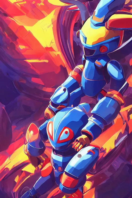 Image similar to robot ninja mask helmet megaman x zero rockman 2 0 2 2 switch game boss legacy collection fanart artsation, art gta 5 comics, behance hd by jesper ejsing, by rhads, makoto shinkai and lois van baarle, ilya kuvshinov, rossdraws global illumination ray tracing