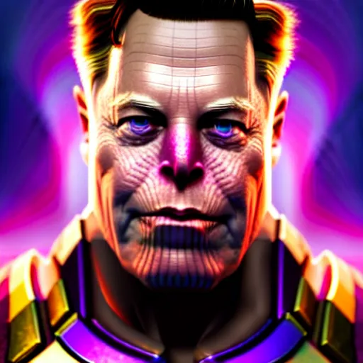 Prompt: a portrait of elon musk as thanos, the pixar adaptation, with same hairstyle, hyper detailed, digital art, trending in artstation, cinematic lighting, studio quality, smooth render, unreal engine 5 rendered, octane rendered