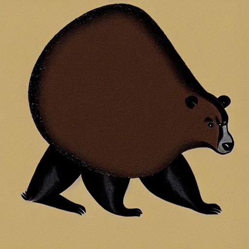 Image similar to paleolithic cave painting of anthropomorphic bear