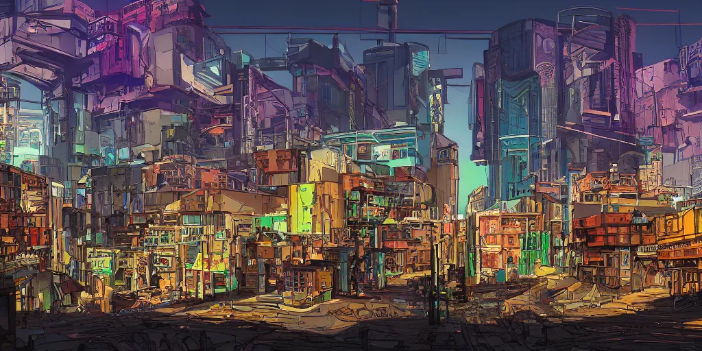 Image similar to spanish country cyberpunk town