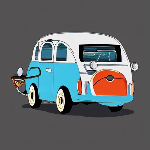 Prompt: car, in style of studio ghibli