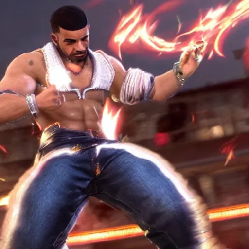 Image similar to drake, as a character in tekken